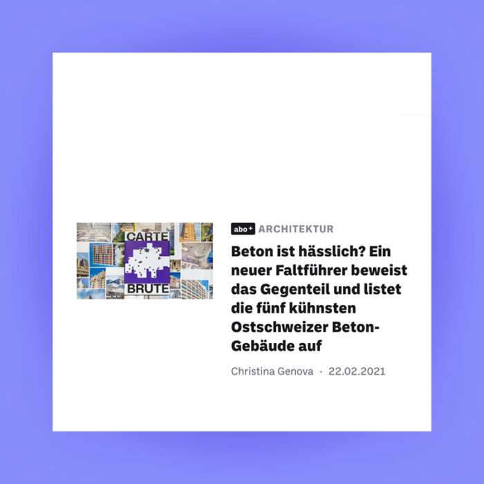 Carte Brute Feature, St. Galler Tagblatt, 2021. Explore more on Heartbrut.com