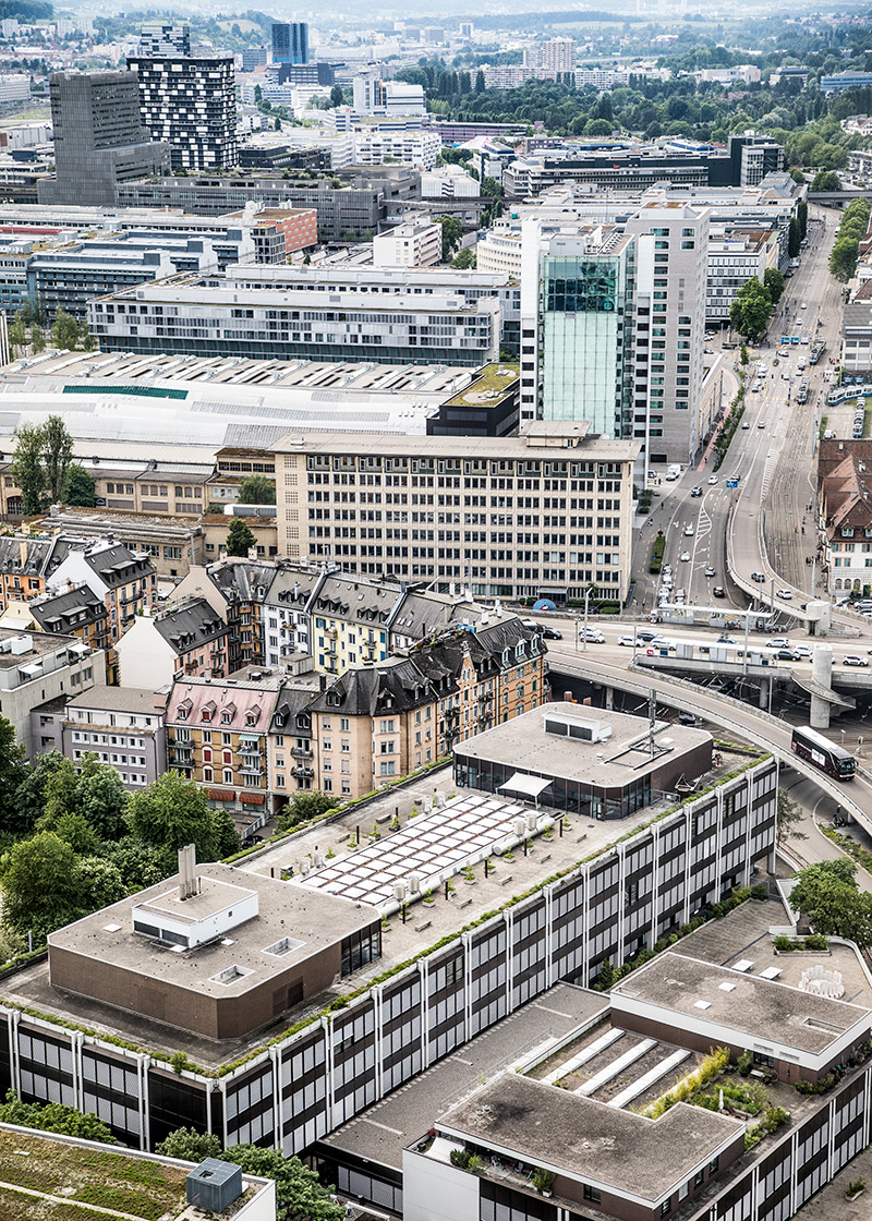 Zurich West & Hardbrücke, seen from Swissmill Tower, spring 2018 © Karin Bürki / HEARTBRUT