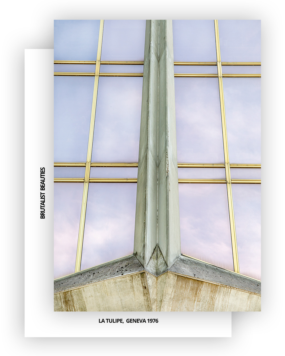 Brutalist Beauties 2,set of 6 postcards A6, La Tulipe (The Tulip), Jack Bertoli, Geneva, Swiss Brutalism I Heartbrut / © Karin Hunter Bürki