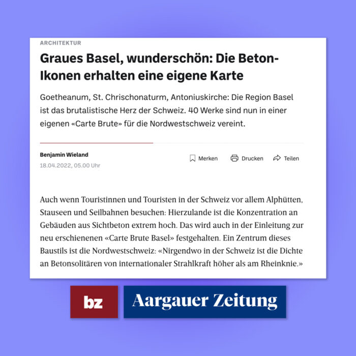 Carte Brute Basel, Press Clipping BZ Basel, Aargauer Zeitung. Explore more on Heartbrut.com