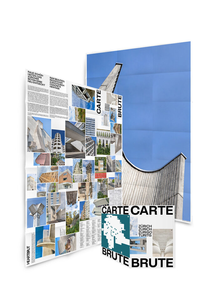 Carte Brute Zurich Map © Karin Bürki/HEARTBRUT. Explore more on Heartbrut.com