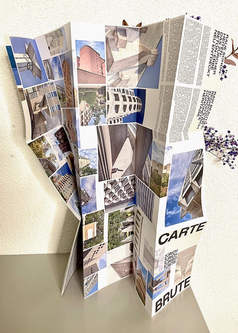 Gift Carte Brute Zürich map for Christmas. Explore the most ground-breaking Zurich concrete icons from the past and present. More on Heartbrut.com