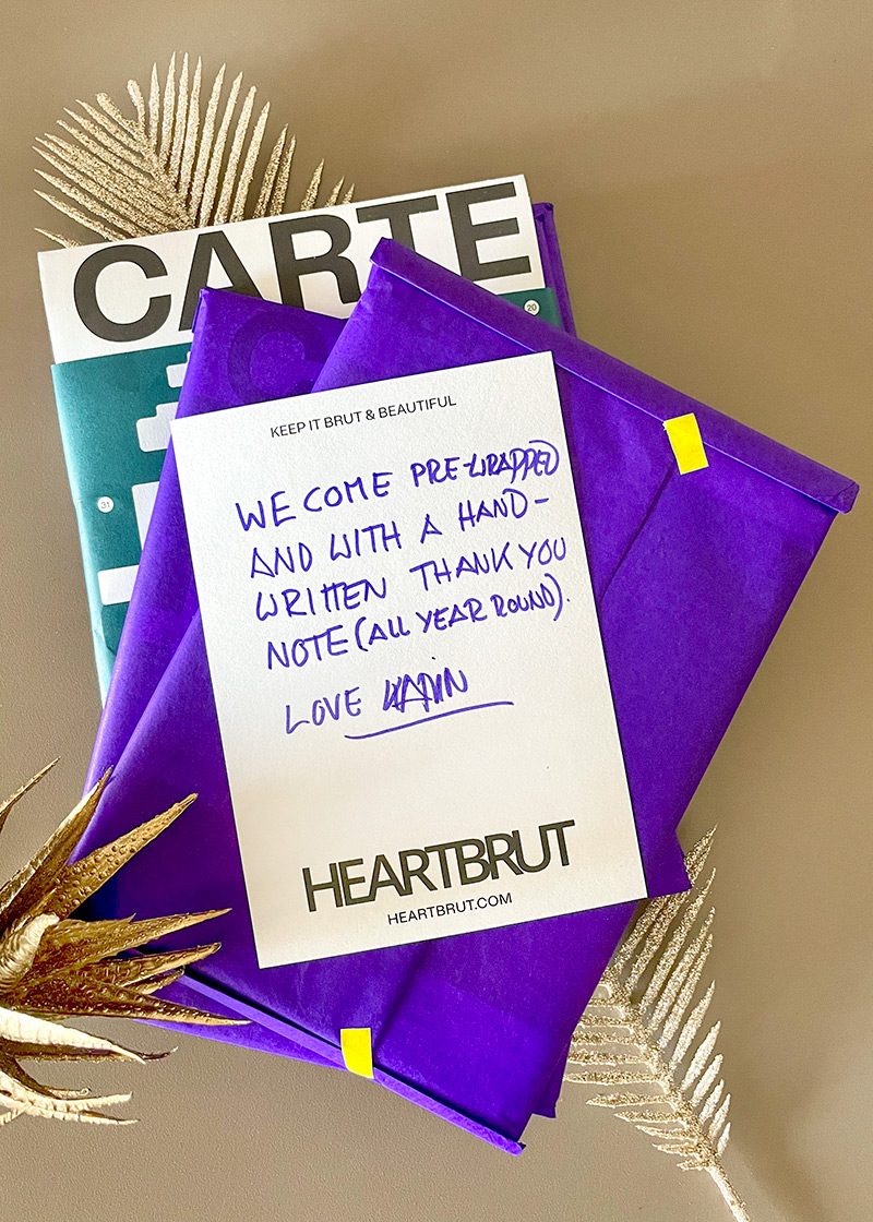 Our Carte Brute maps and Brutalist Beauties postcards come pre-wrapped and with a handwritten thank you-note. All year round. Explore more on Heartbrut.com