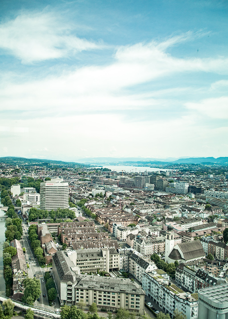 Zurich and Lake Zurich, seen from Swissmill Tower, spring 2018 © Karin Bürki / HEARTBRUT