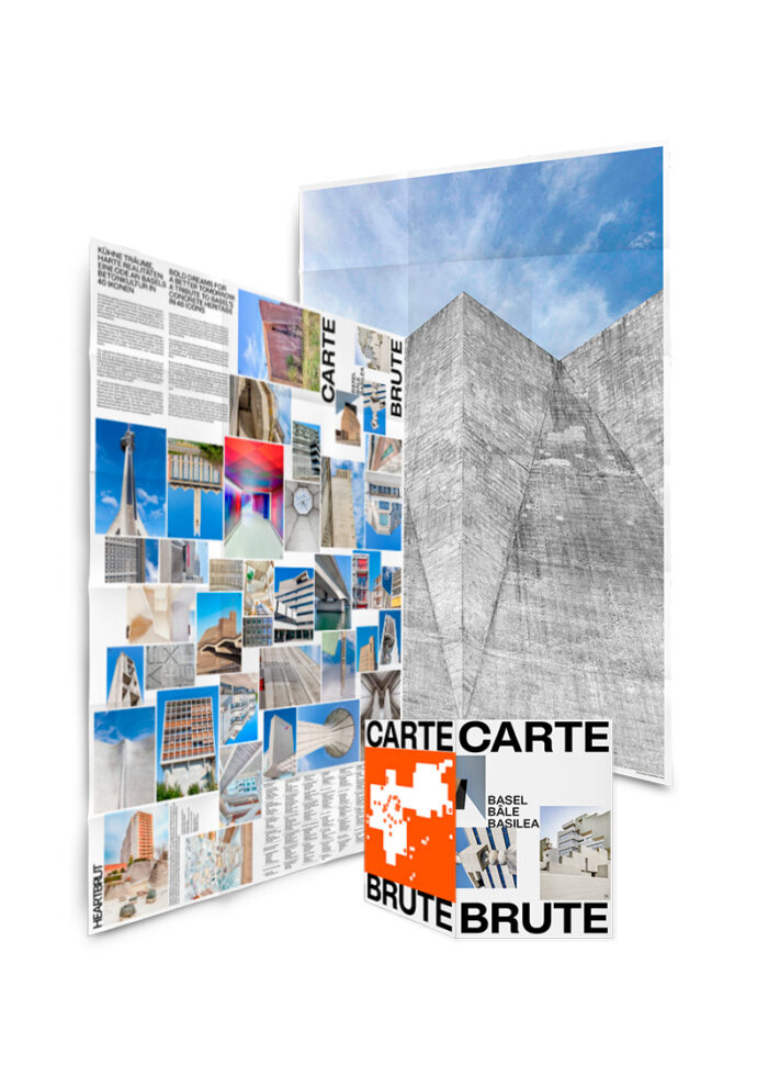 Carte Brute Basel, Poster Map, A1. Discover 40 ground-breaking concrete icons in Basel from 1912 to the present day in a bright new way. Shop on Heartbrut.com