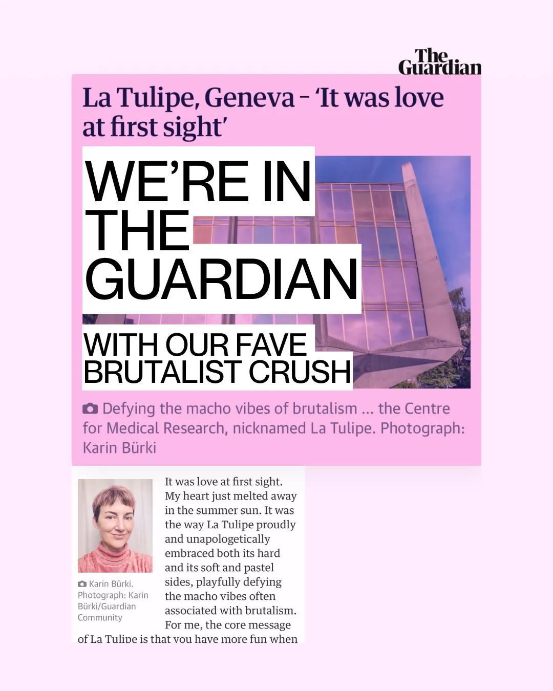 Karin Bürki in The Guardian feat. La Tulipe. Explore more on Heartbrut.com