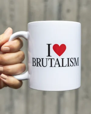 I Love Brutalism, Mug, Special Edition, © Karin Bürki. Available on Heartbrut.com